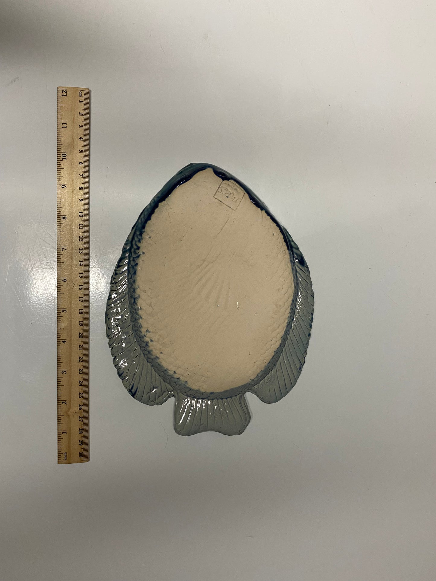 Fish plate with ombré glaze