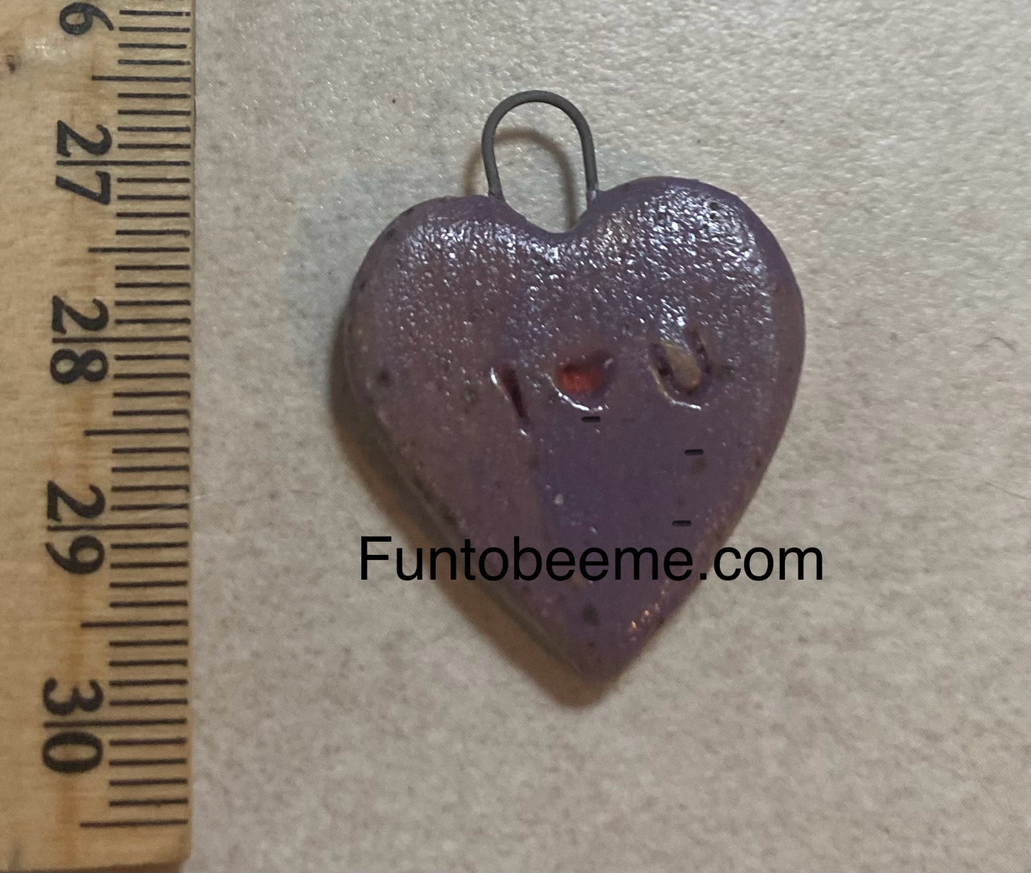 Heart pendant purple I heart u