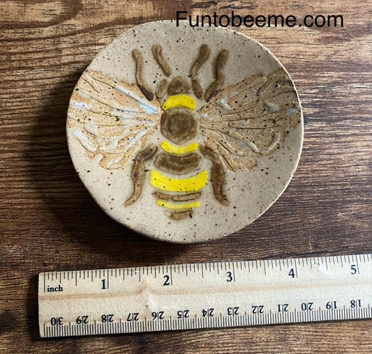 Hand Painted Bee Ring Dish
